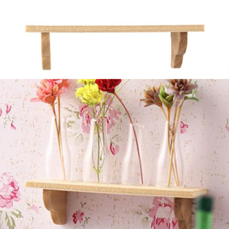 Home Bathroom Signs - 1pcs 1:12 Dollhouse Wood Wall Shelf