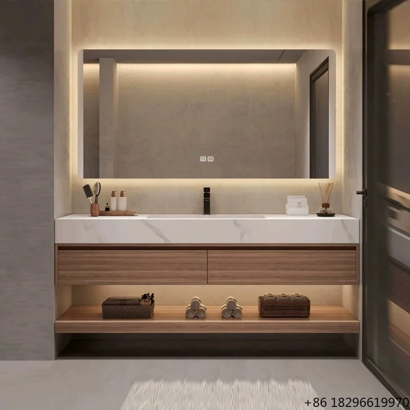 Home Bathroom Mirror - Modern Intelligent Bathroom Cabinet Set LED