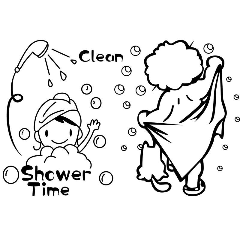 Home Bathroom Gadgets - 1pc Clean Shower Time Cute Little