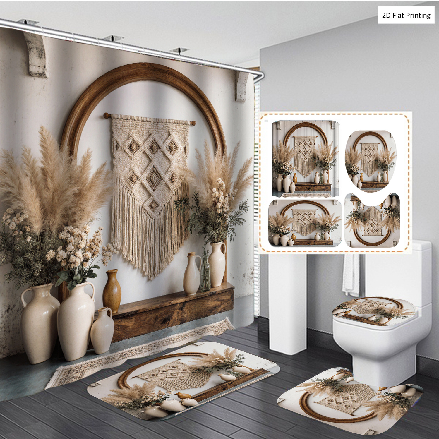 Bohemian Style Vases and Pampa - Home Bathroom Rugs review and price