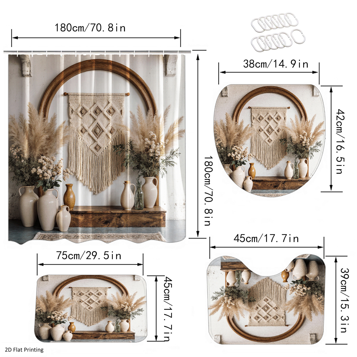 Bohemian Style Vases and Pampa - Home Bathroom Rugs review and price