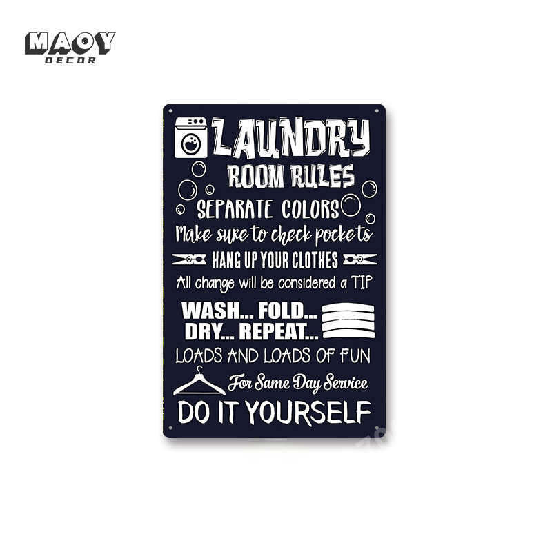 Slogan Metal Tin Sign Laundry  - Home Bathroom Signs review and price