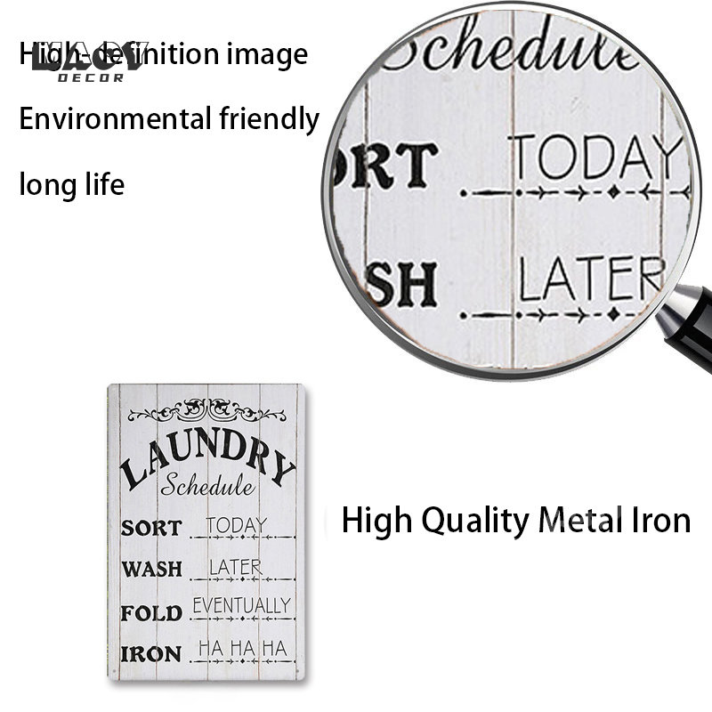 Slogan Metal Tin Sign Laundry  - Home Bathroom Signs review and price