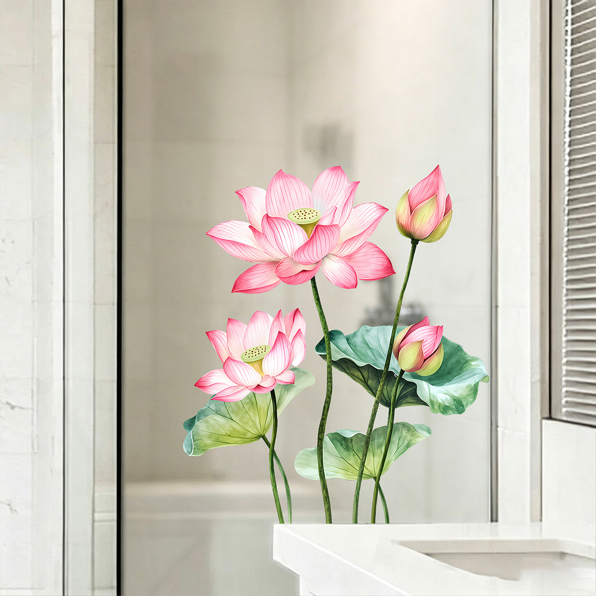 Detachable Lotus Wall Sticker, - Home Bathroom Window review and price