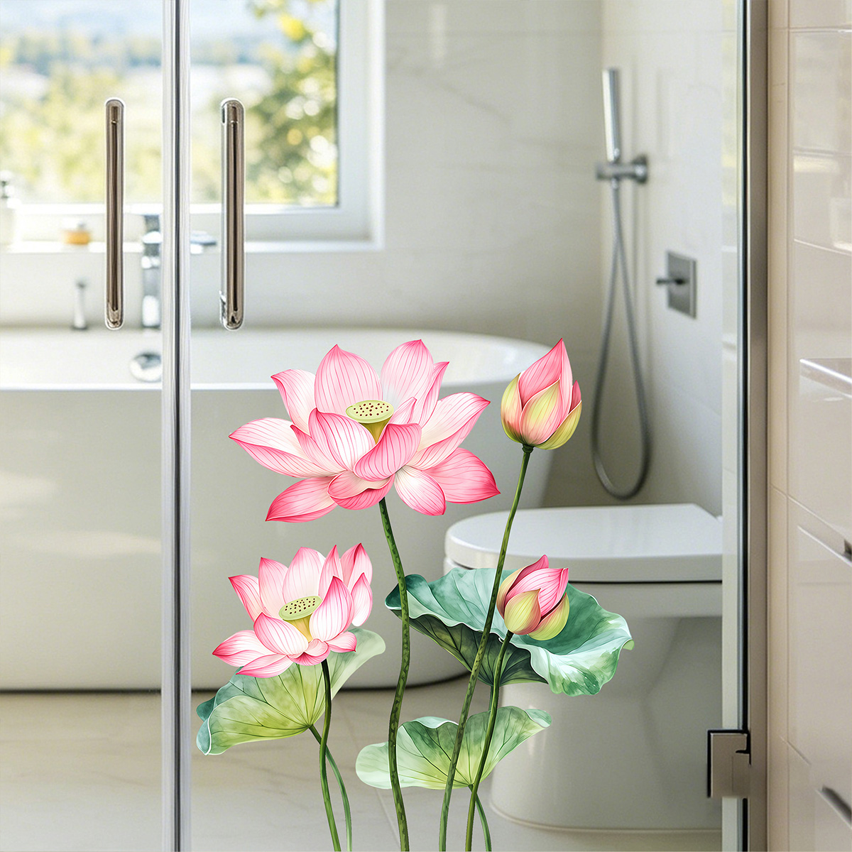 Detachable Lotus Wall Sticker, - Home Bathroom Window review and price