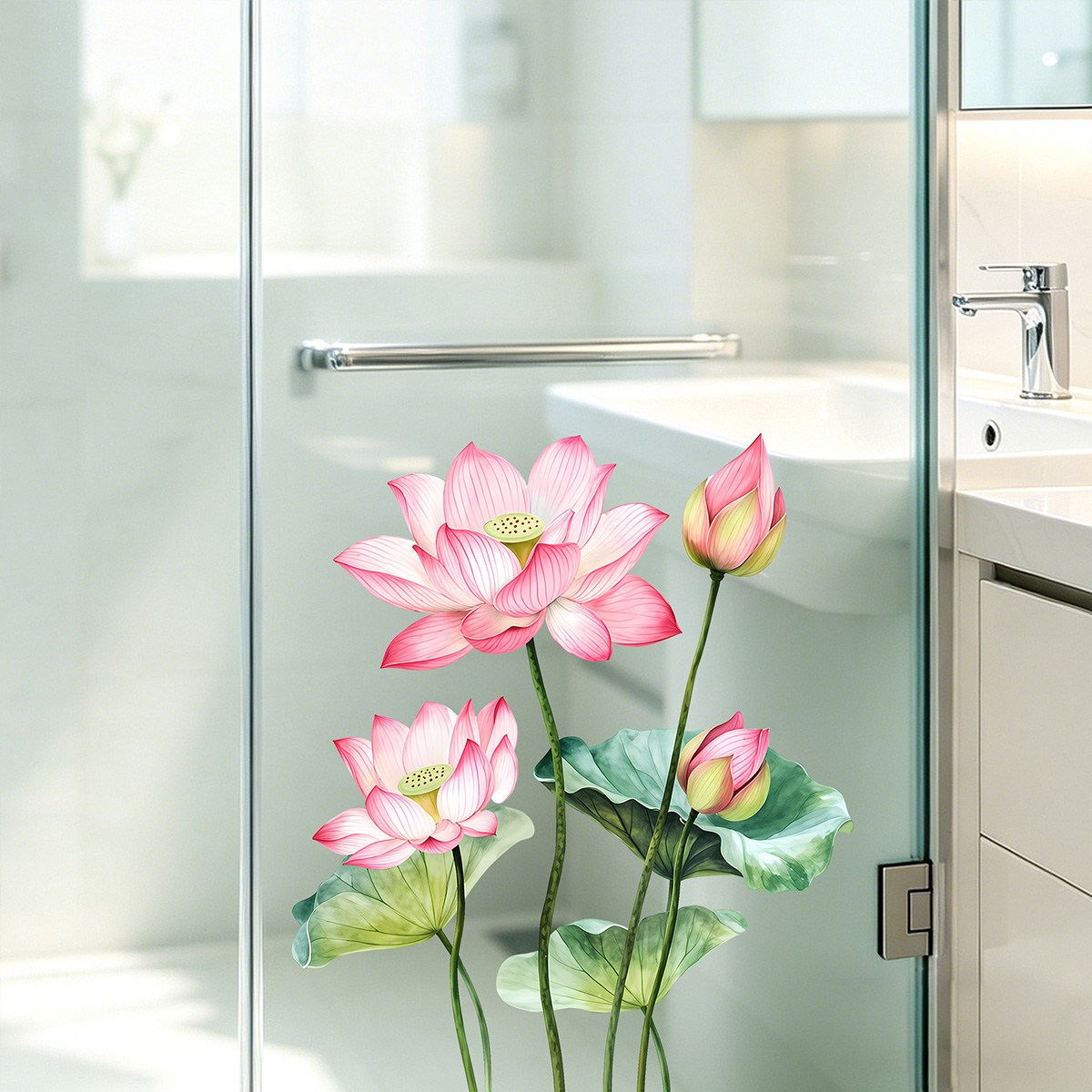 Detachable Lotus Wall Sticker, - Home Bathroom Window review and price
