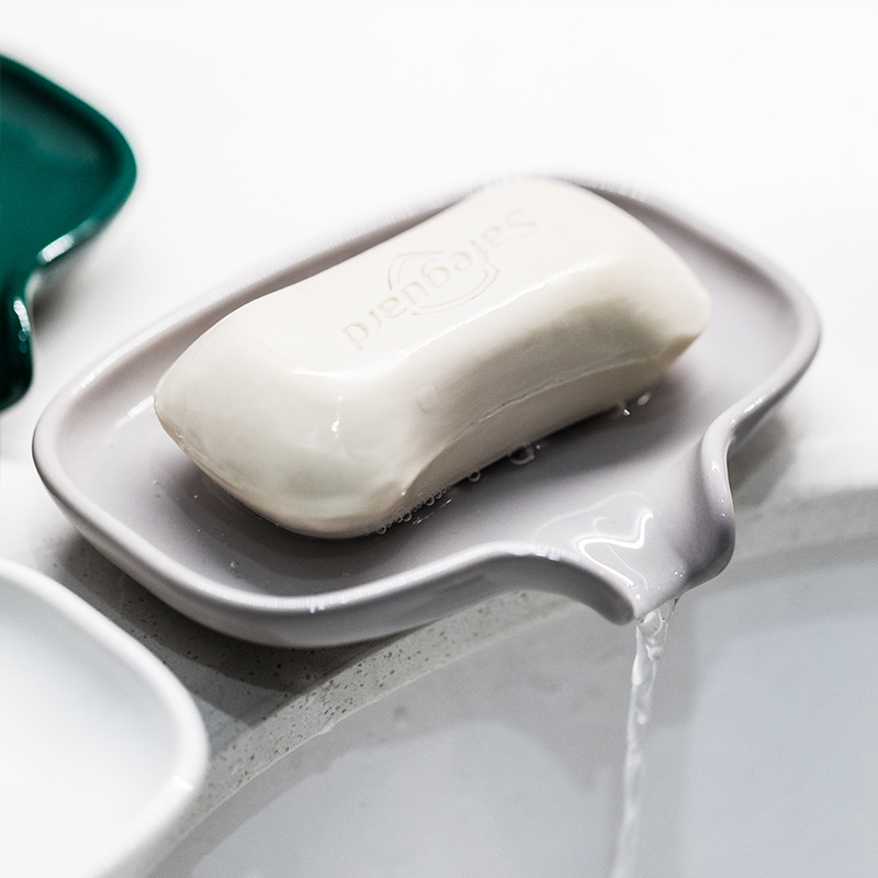 1pc Ceramic Drain Soap Dish Ho - Home Bathroom Gadgets review and price