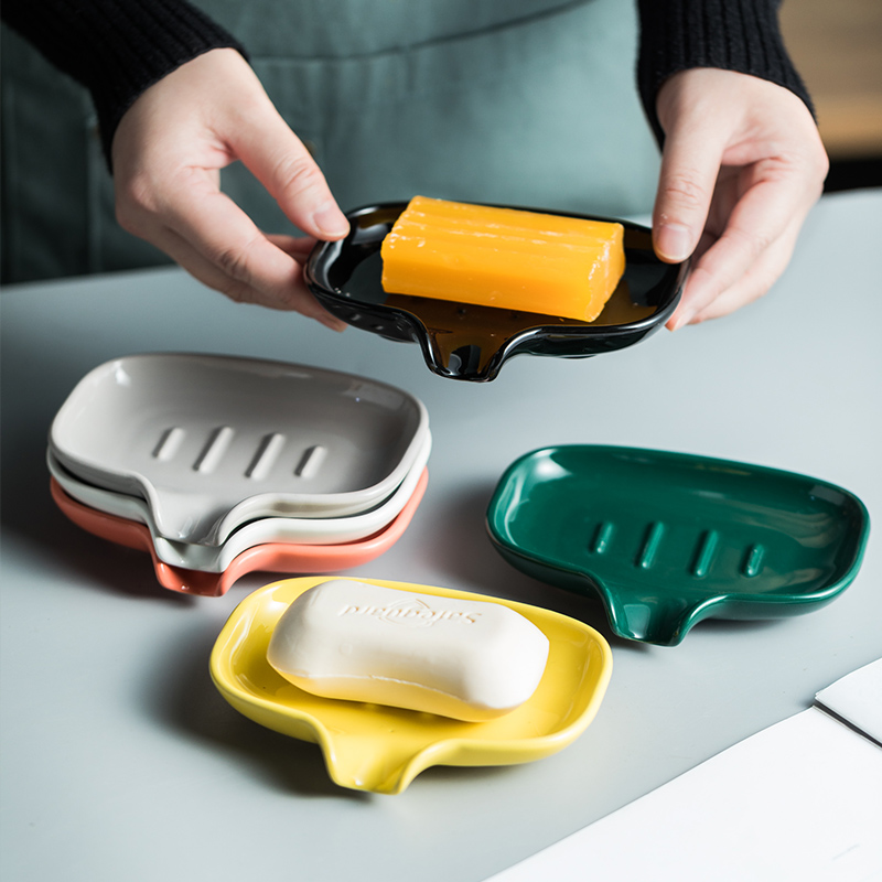 1pc Ceramic Drain Soap Dish Ho - Home Bathroom Gadgets review and price