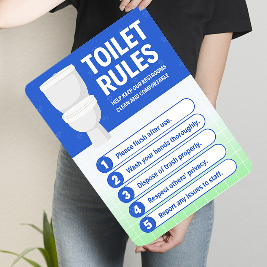 Custom Toilet Rules Metal Sign - Home Bathroom Etiquette review and price