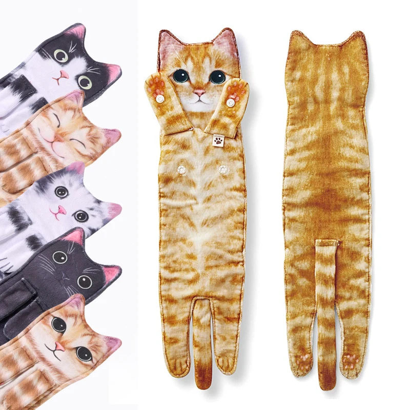 Bathroom Funny Kitty Hand Towe - Home Bathroom Cleaning review and price