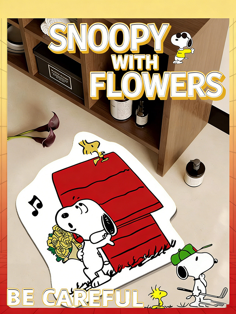 Lovely Snoopy Cartoon Floor Ma - Home Bathroom Rugs review and price