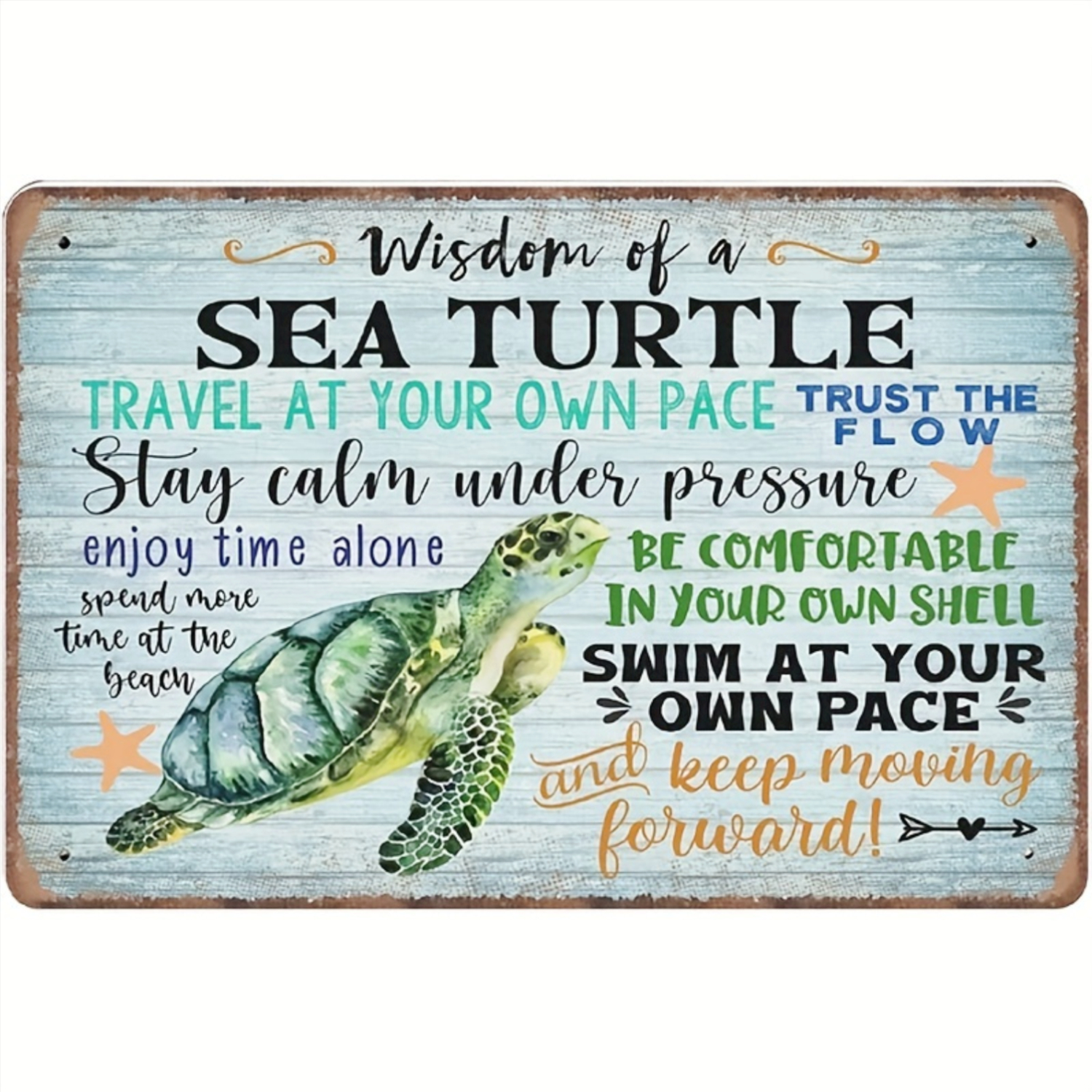 1pc Wisdom Sea Turtle Vintage  - Home Bathroom Signs review and price