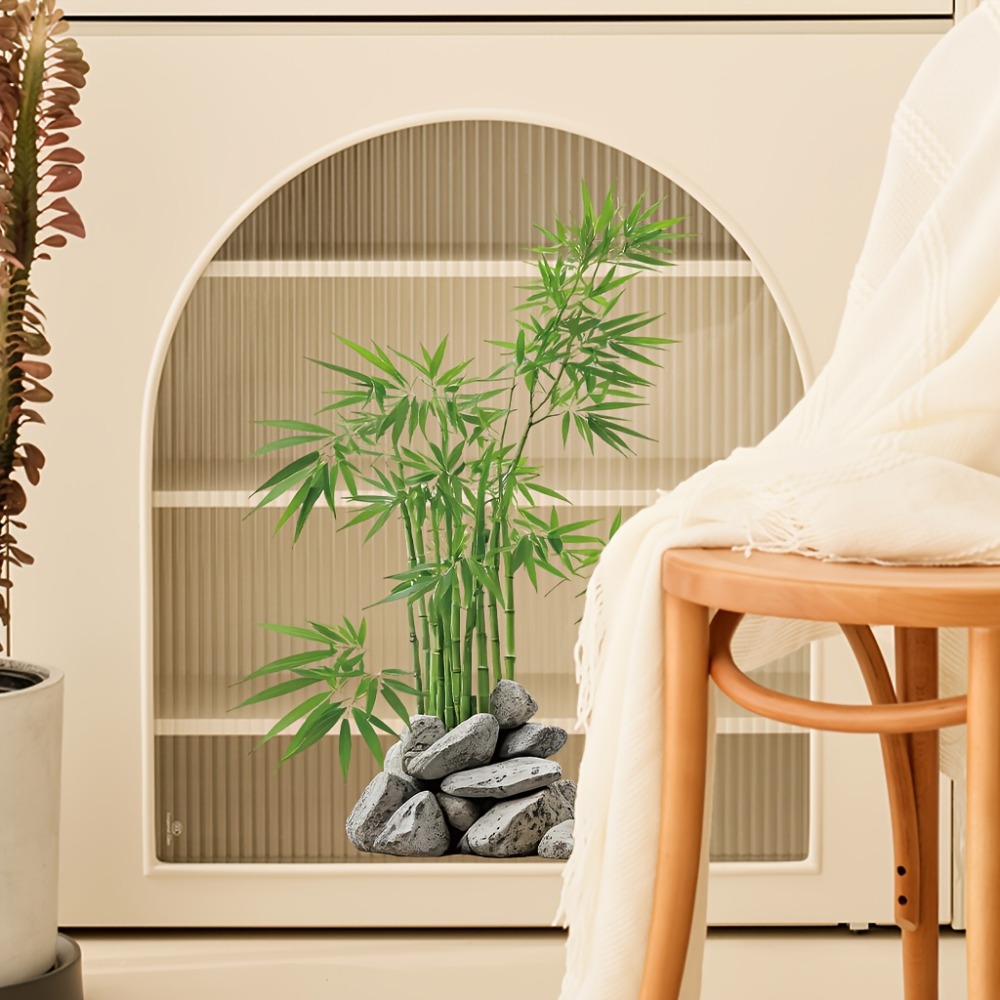 Watercolor Green Bamboo Leaf P - Home Bathroom Window review and price