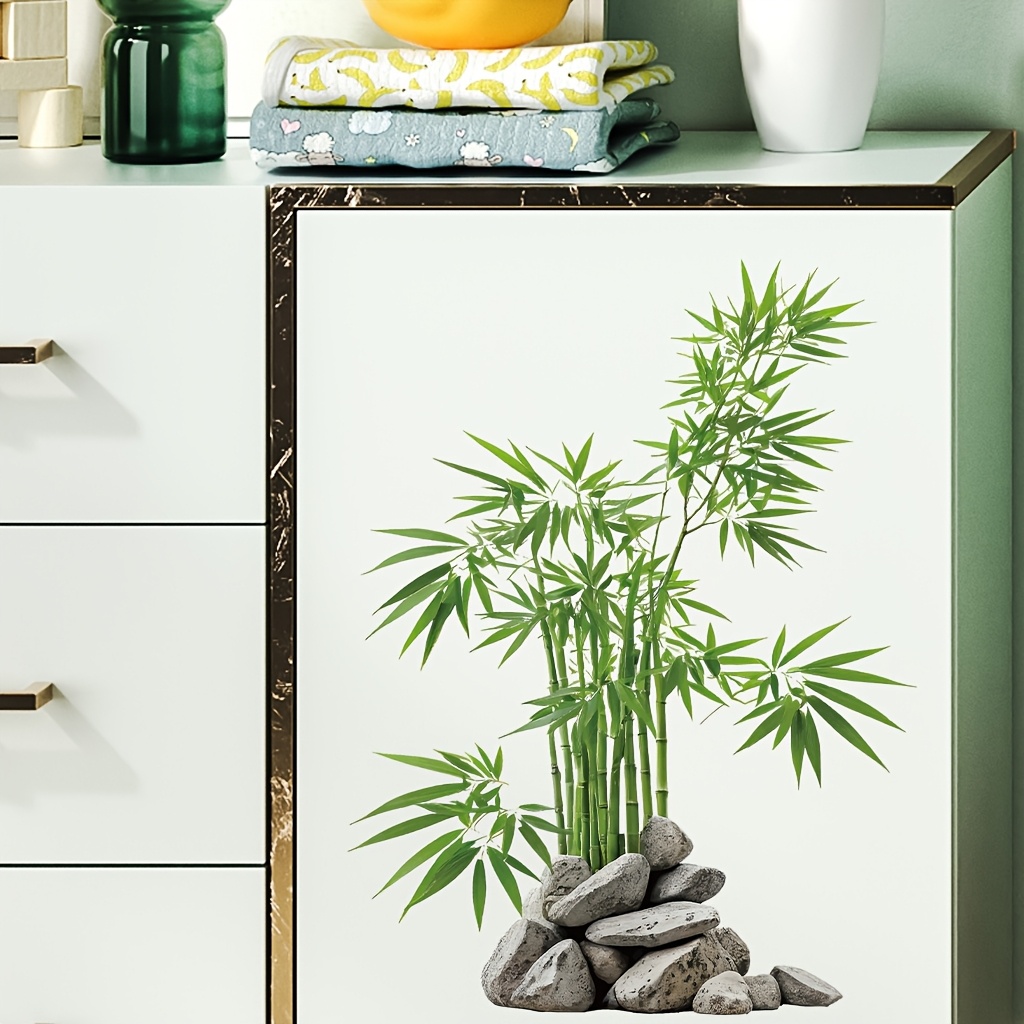 Watercolor Green Bamboo Leaf P - Home Bathroom Window review and price