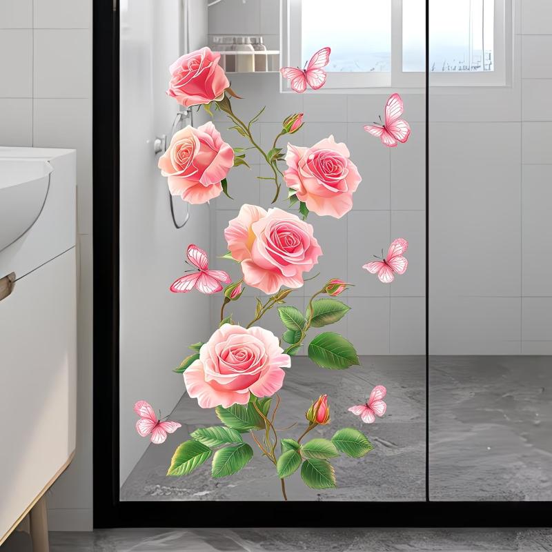 Removable Rose Glass Stickers  - Home Bathroom Window review and price