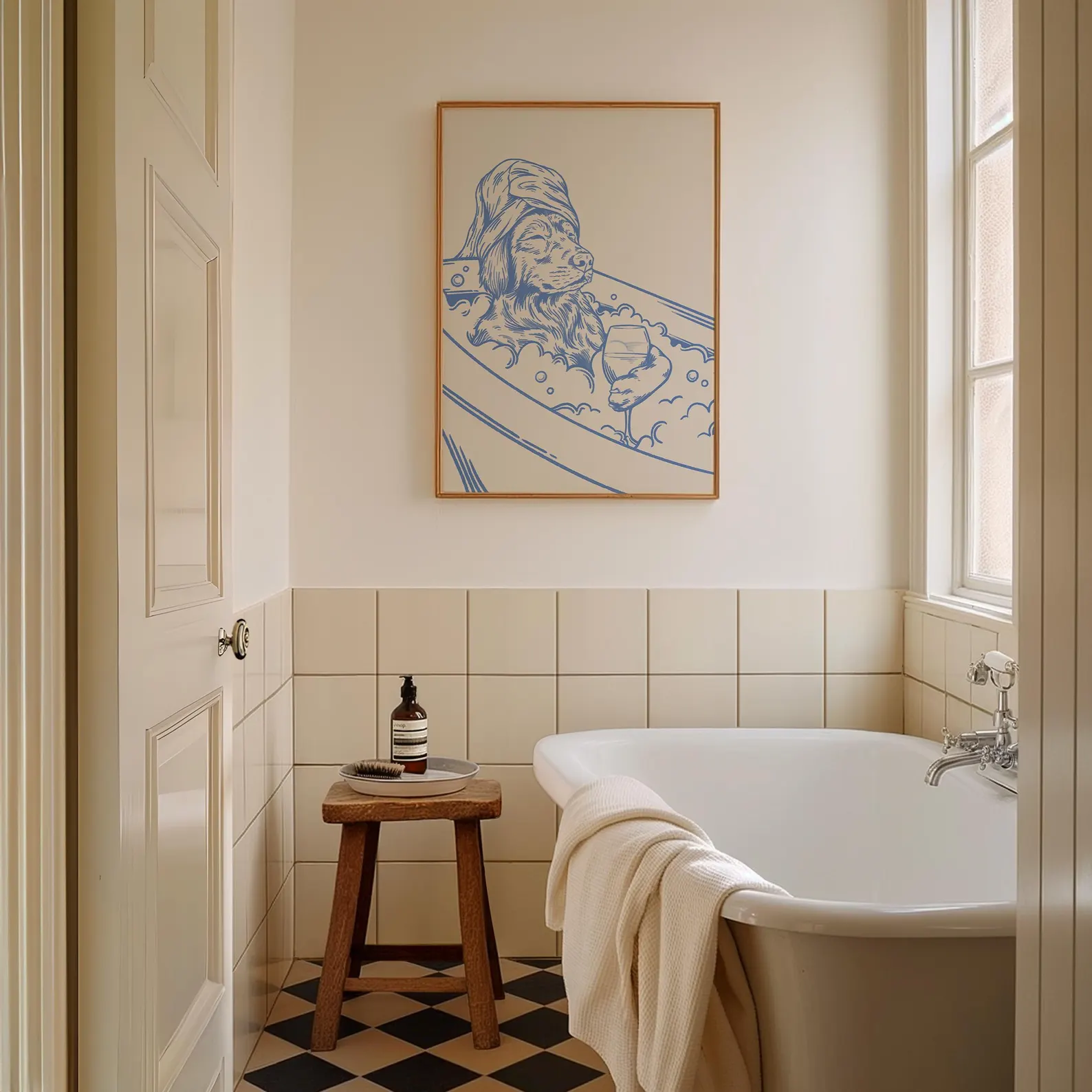 Dog with Wine Trendy Bathroom  - Home Bathroom Decor review and price
