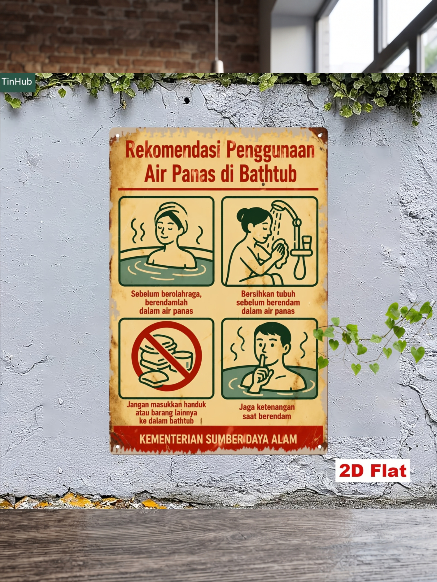 2D Flat 1pc Vintage Indonesian - Home Bathroom Etiquette review and price