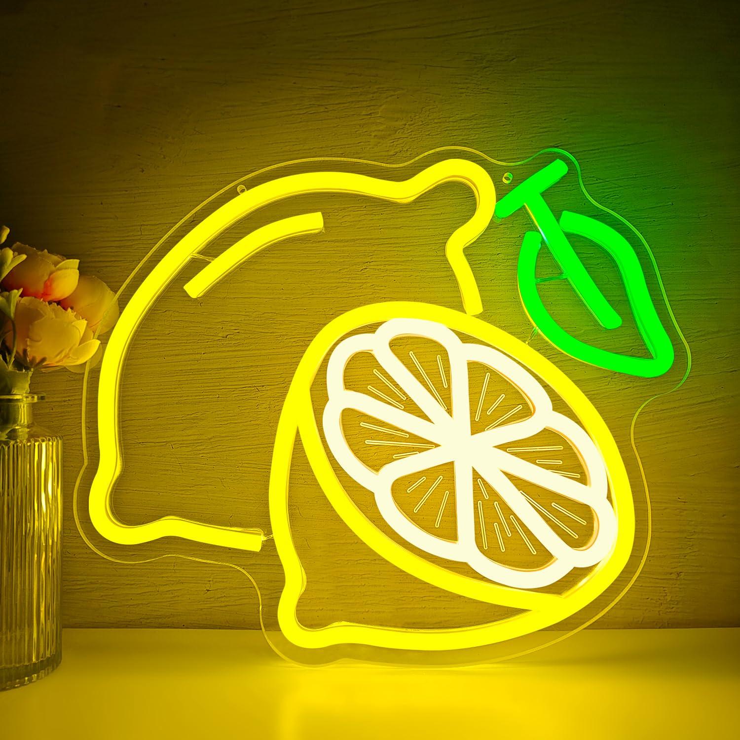 Lemon Neon Sign Dimmable LED L - Home Bathroom Decor review and price