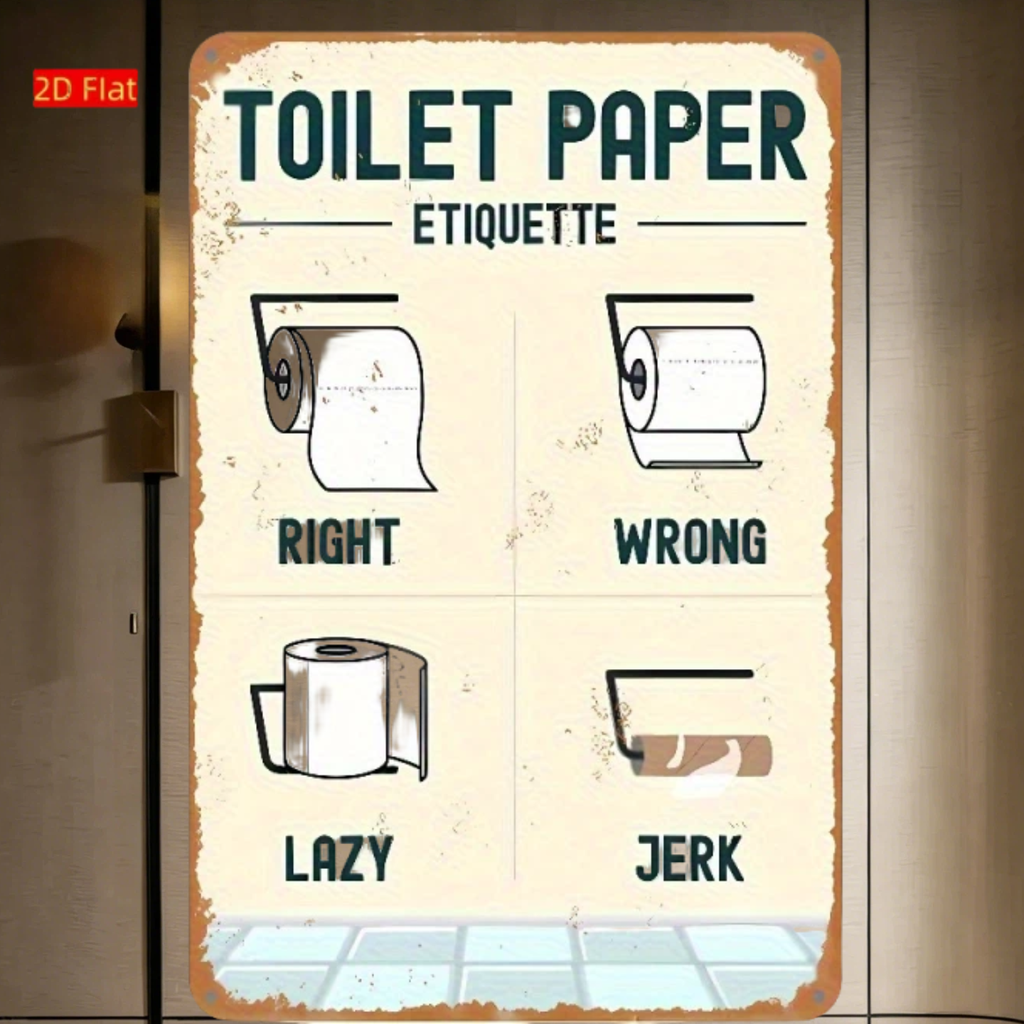 2D Aluminum Toilet Paper Etiqu - Home Bathroom Etiquette review and price