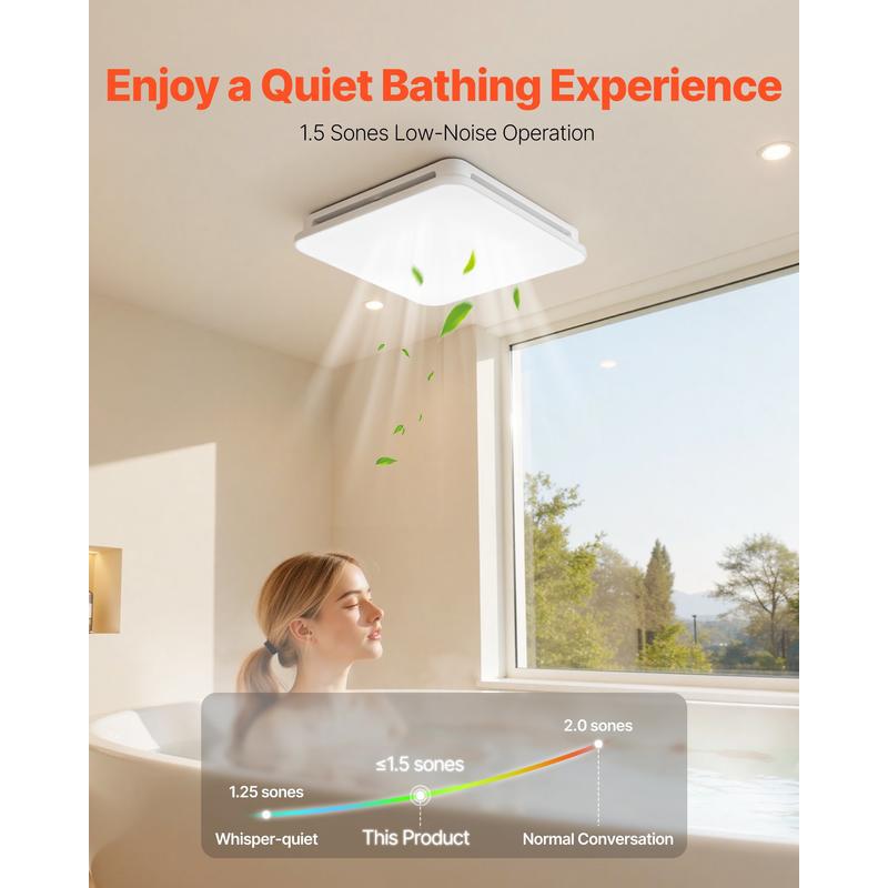 Bathroom Exhaust Fan with LED  - Home Bathroom Vent Fans review and price