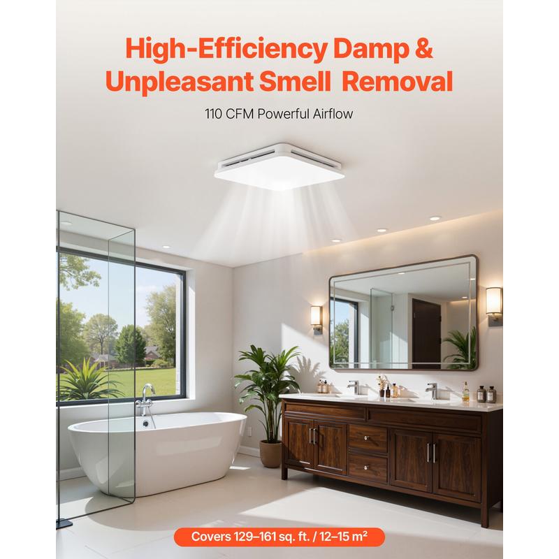Bathroom Exhaust Fan with LED  - Home Bathroom Vent Fans review and price