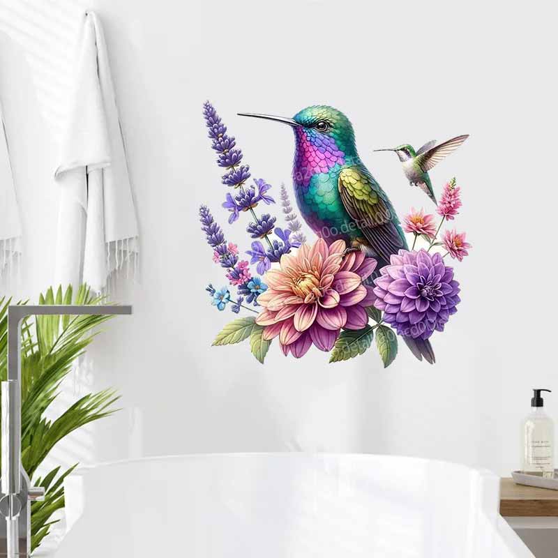 Tropical Hummingbird Flower Wa - Home Bathroom Window review and price