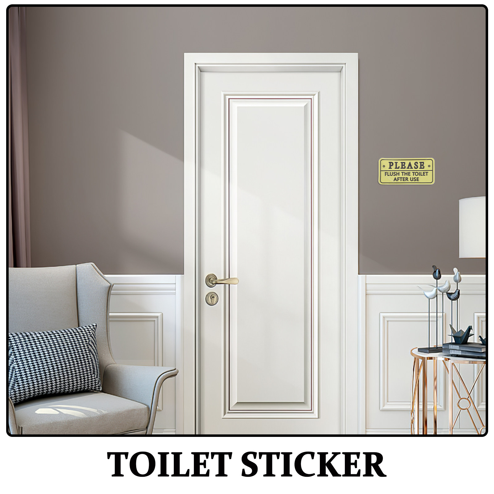 2Pcs Waterproof Please Flush T - Home Bathroom Etiquette review and price