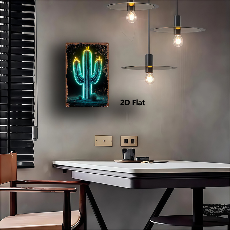 Vintage Neon Desert Cactus Alu - Home Bathroom Signs review and price