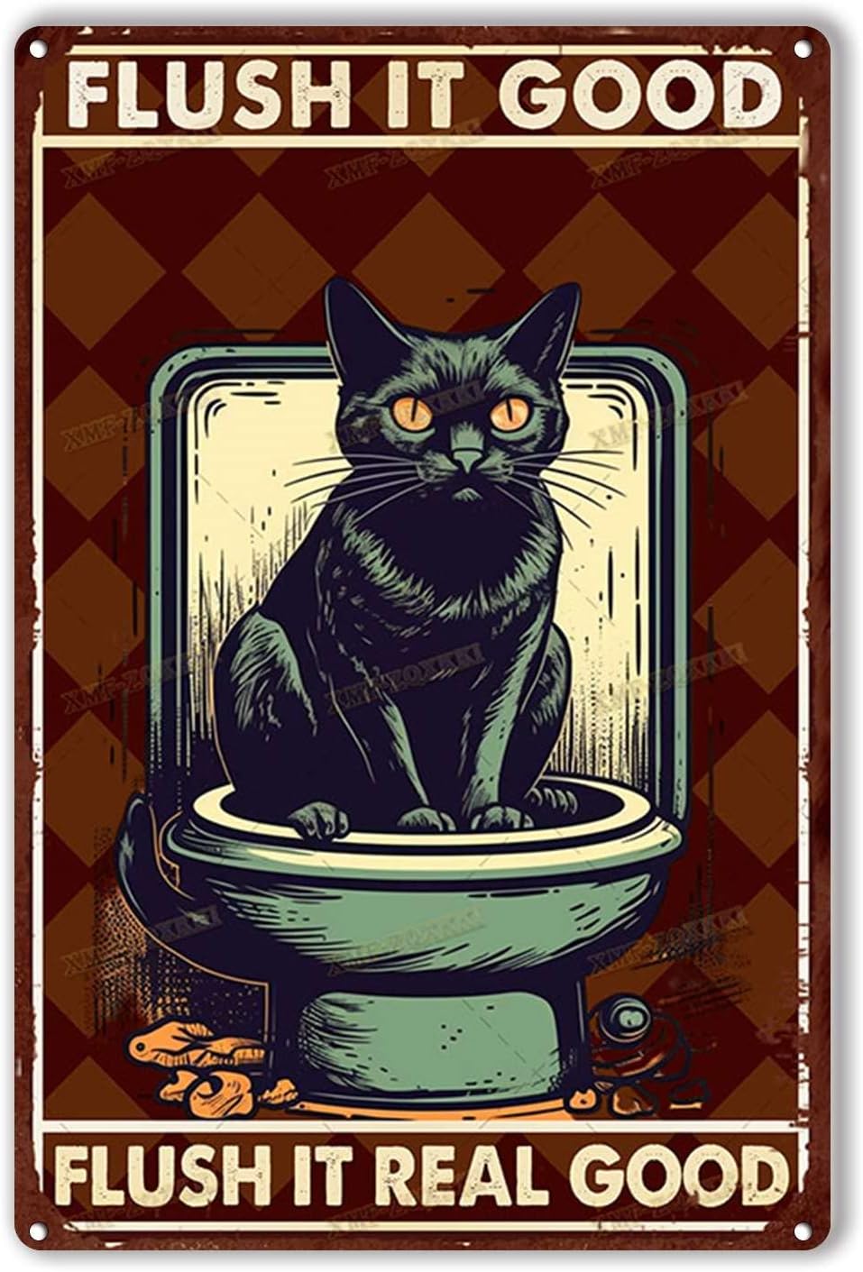 Tin Sign Flush It Good Real Fu - Home Goods Bathroom review and price