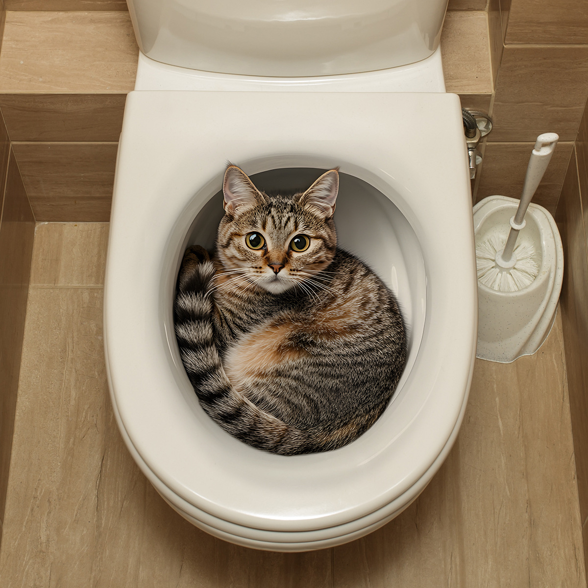 3D Funny Cat Toilet Sticker Ba - Home Bathroom Gadgets review and price