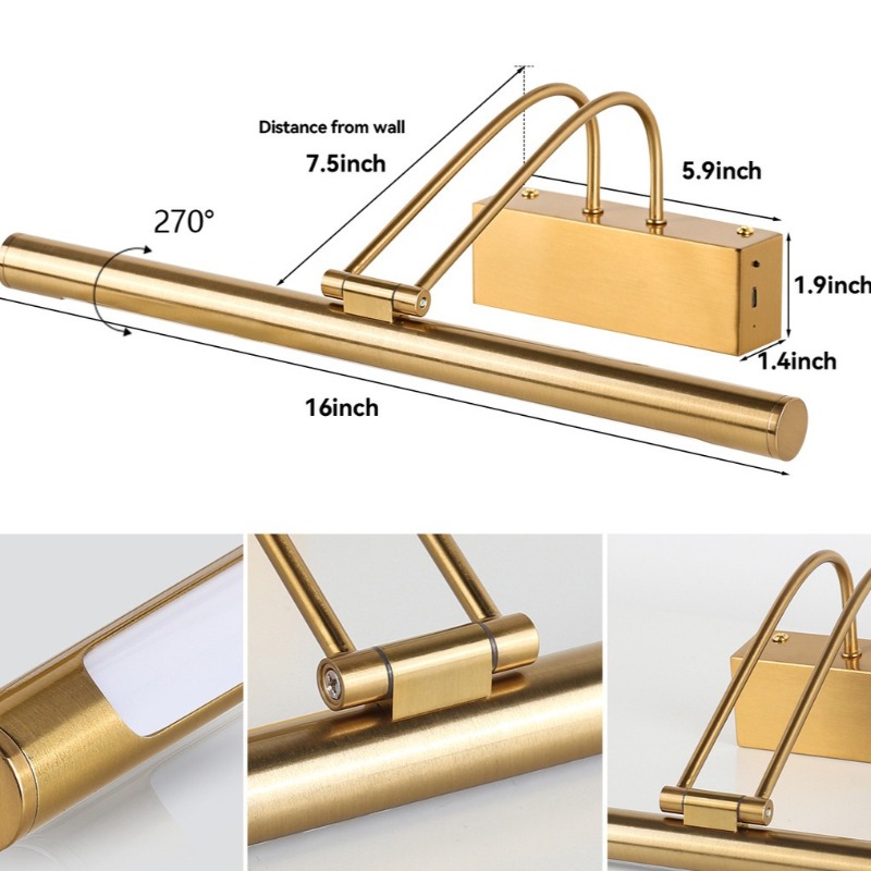 Iron Mirror Front Lamp Luxury  - Home Bathroom Mirror review and price
