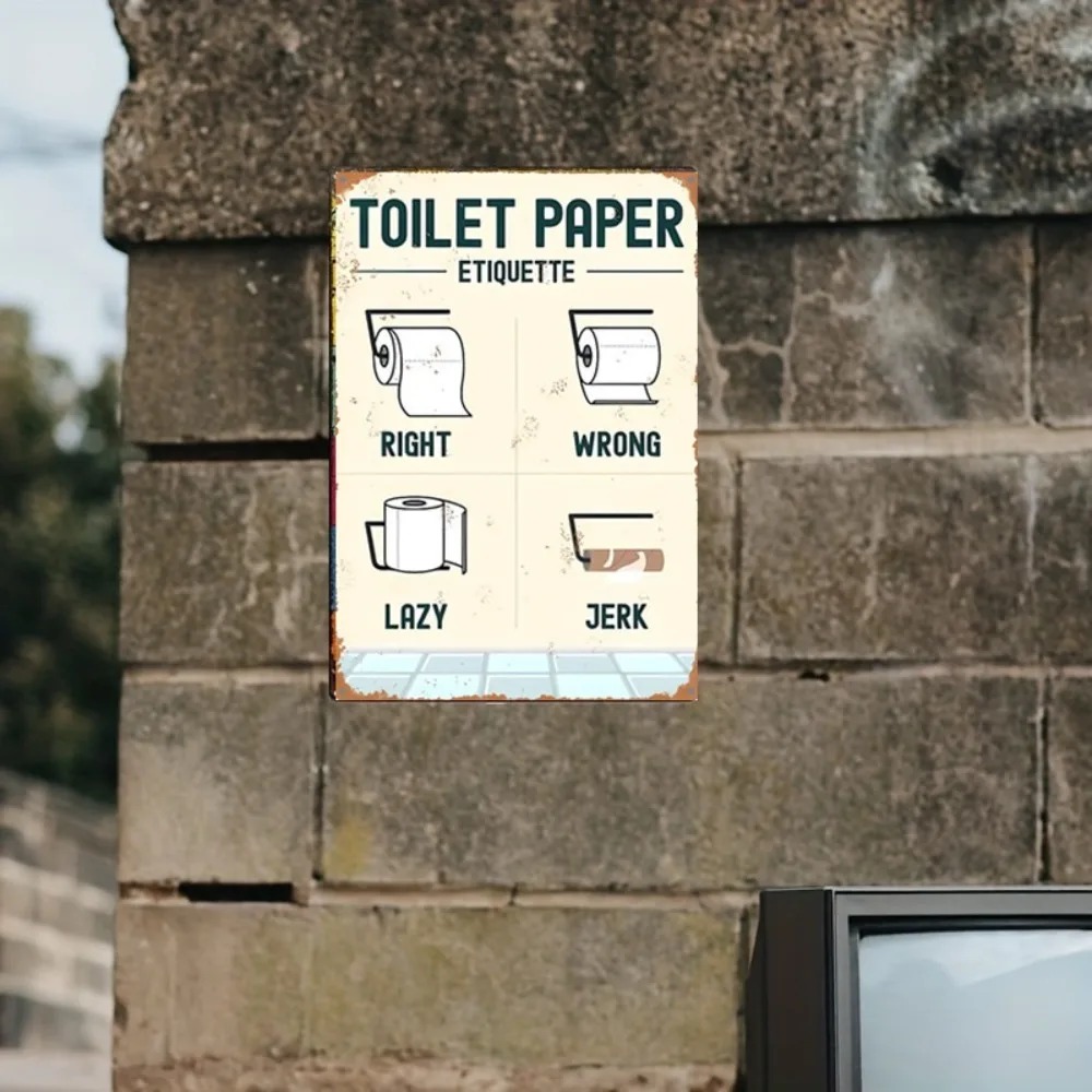 Humorous 2D Flat Toilet Paper  - Home Bathroom Etiquette review and price