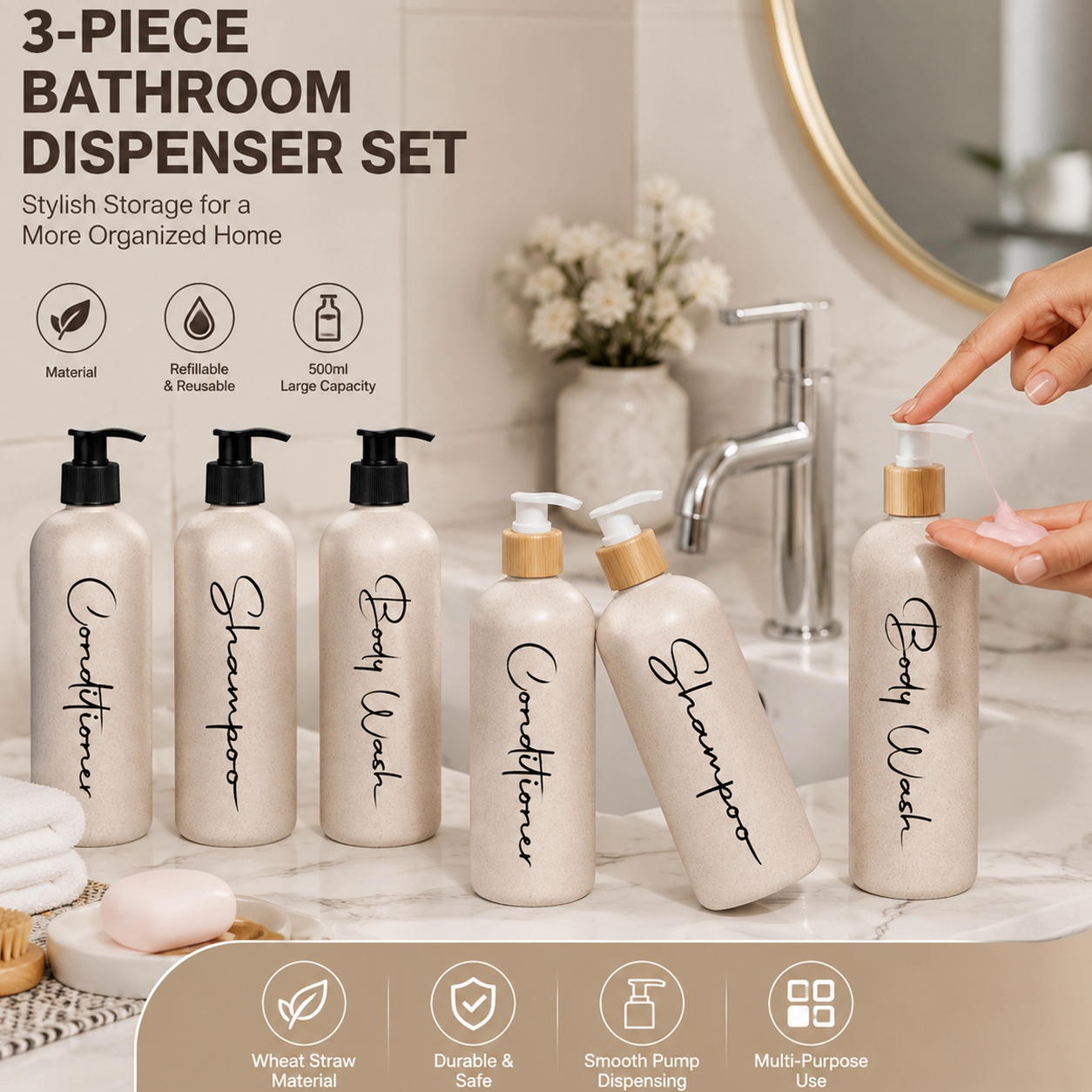 Bathroom Accessory Set, 3PCS R - Home Bathroom Gadgets review and price